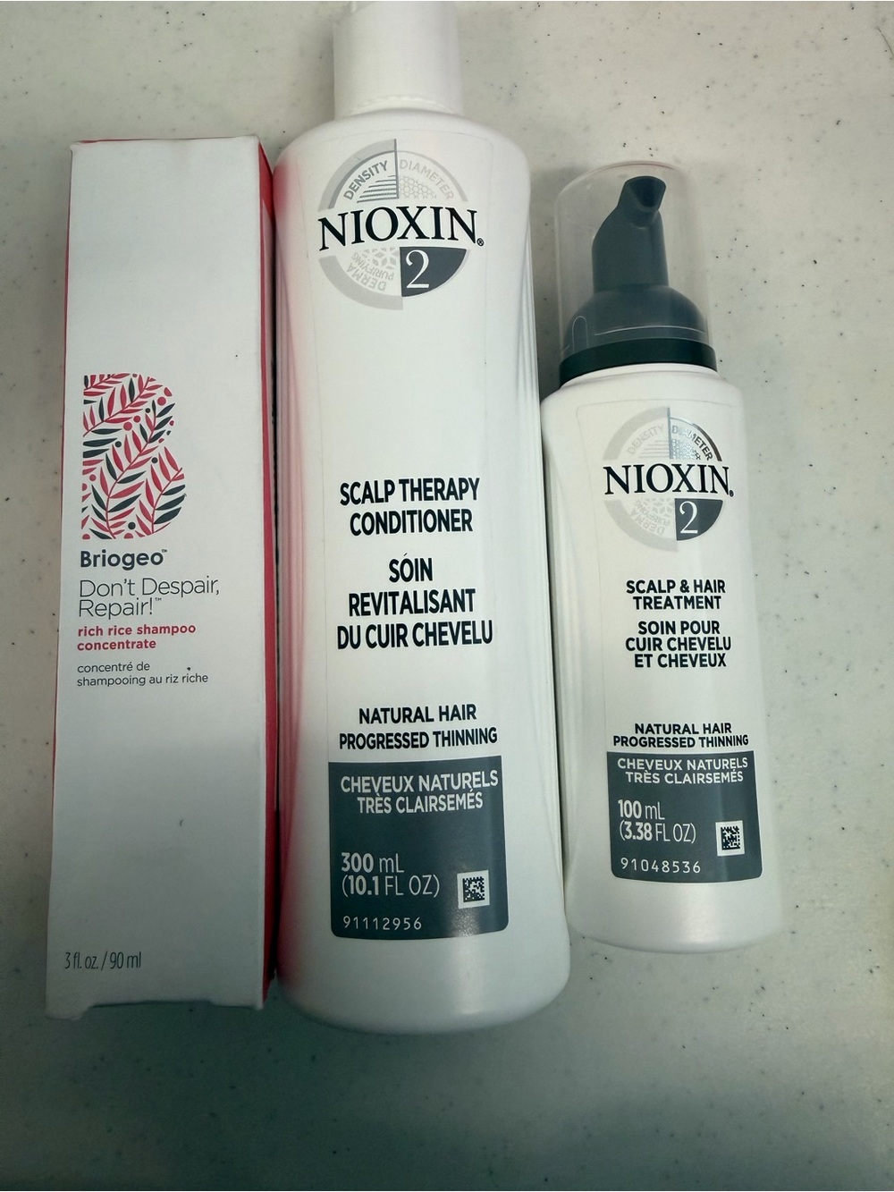 NIOXIN CONDITIONER AND SCALP/HAIR TREATMENT AND BRIOGEO RICE WATER SHAMPOO! #4